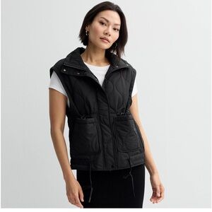 Sleek Black Women's Quilted Vest